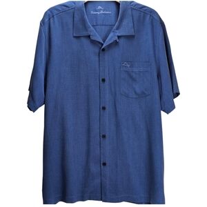 Tommy Bahama Coastal Breeze Silk Islandzone Camp Shirt, Dockside Blue, EUC, XL